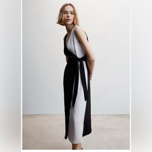 Mango Black and White Maxi Dress